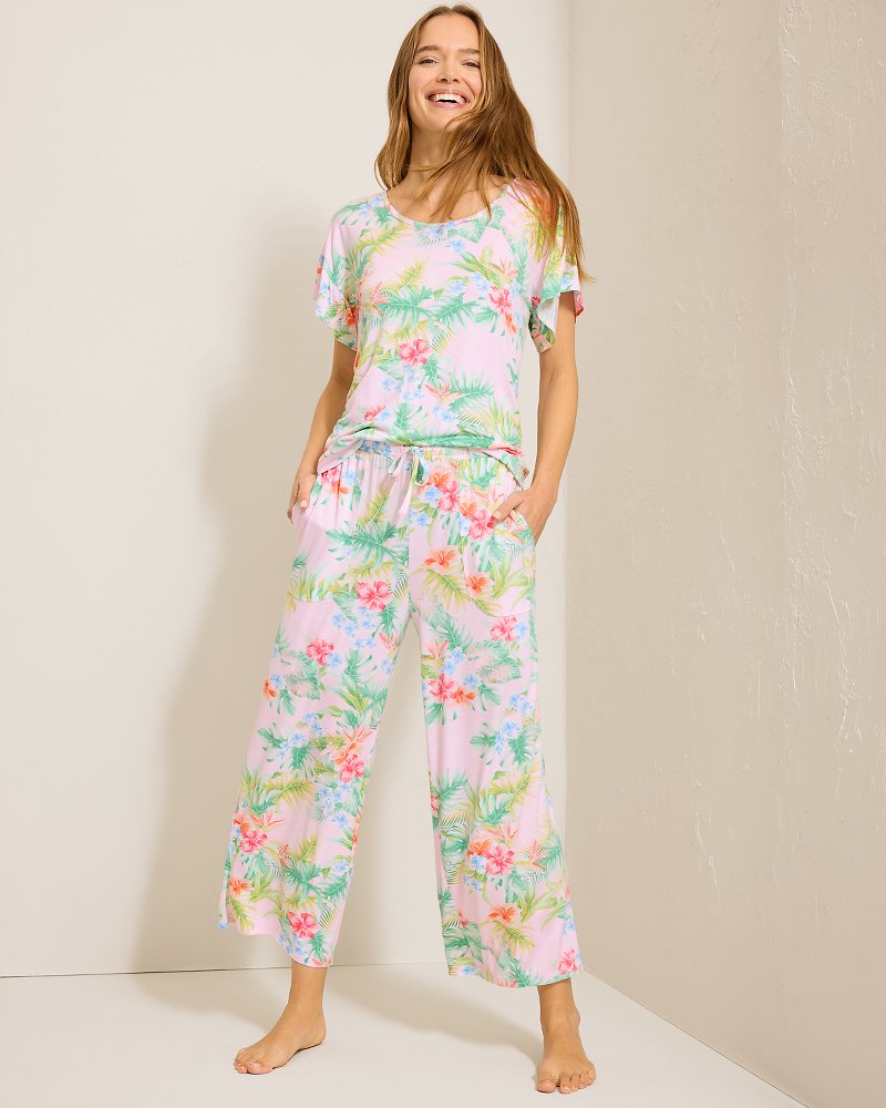 Jersey Short Sleeve & Cropped Pants Pajama Set thumbnail 2