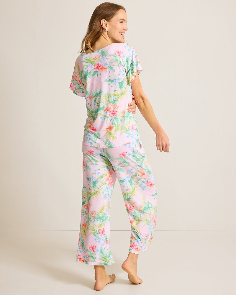 Jersey Short Sleeve & Cropped Pants Pajama Set thumbnail 3