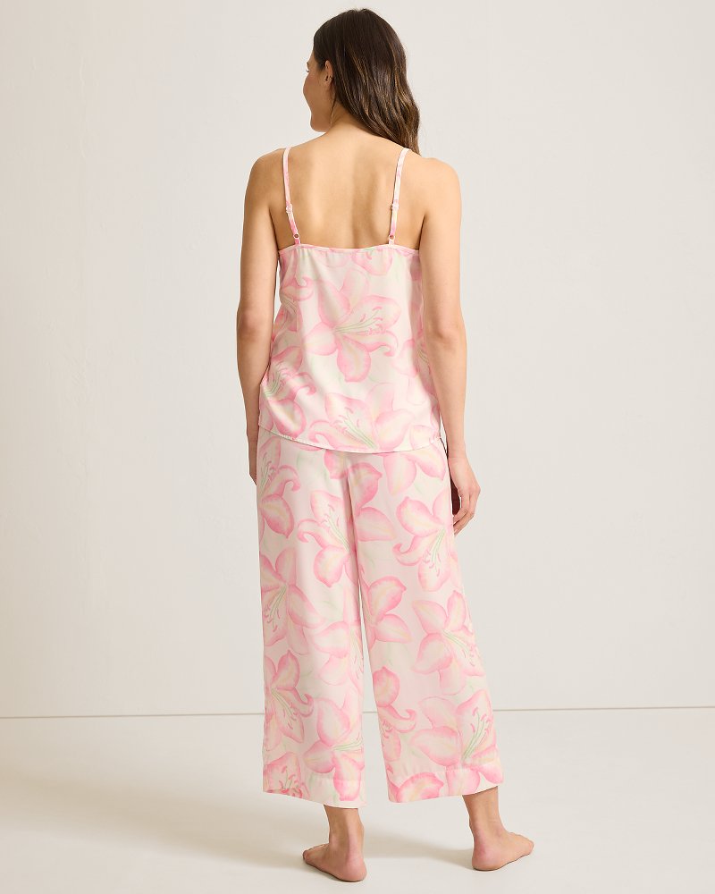 Thumbnail for Woven Satin Tank Top & Cropped Pants Pajama Set