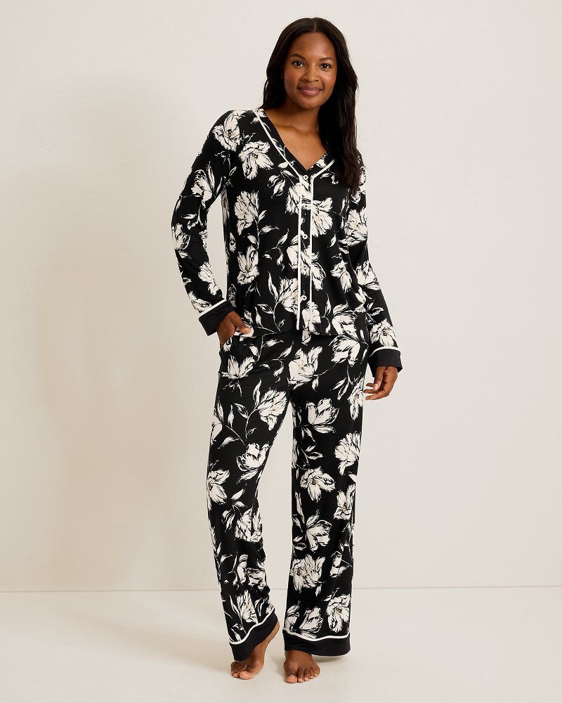 Jersey Long-Sleeve Top & Pants Pajama Set