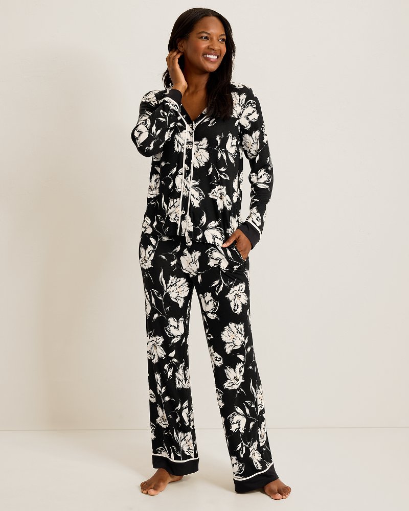 Jersey Long-Sleeve Top & Pants Pajama Set