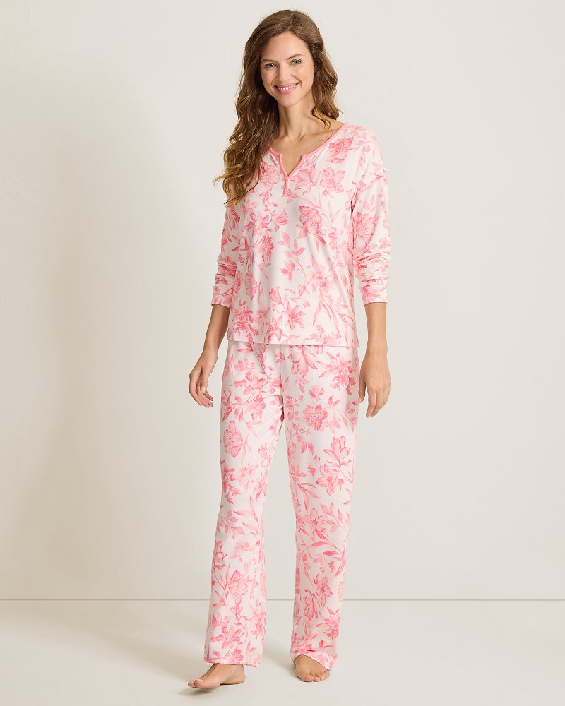 Knit Long-Sleeve Top & Pants Pajama Set