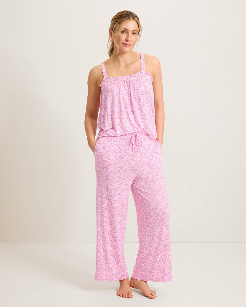 Jersey Tank Top & Cropped Pants Pajama Set