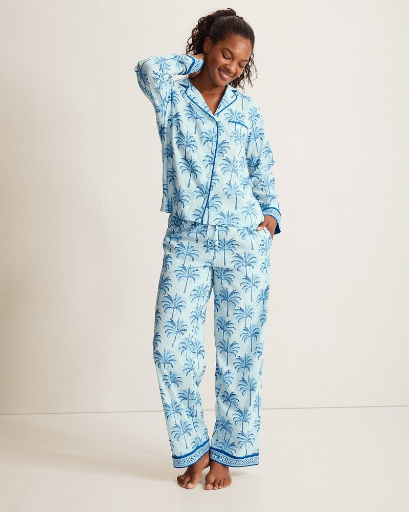 Lawn Long-Sleeve Top & Pants Pajama Set