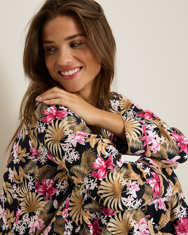 Woven Sateen Top & Pants Pajama Set