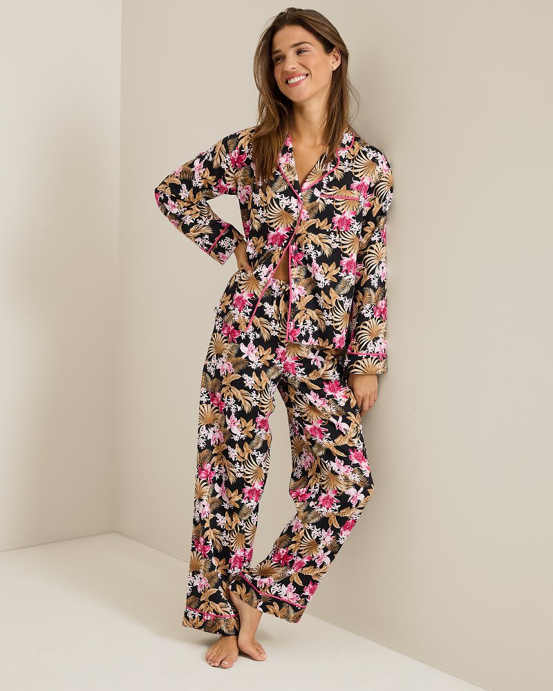 Woven Sateen Top & Pants Pajama Set