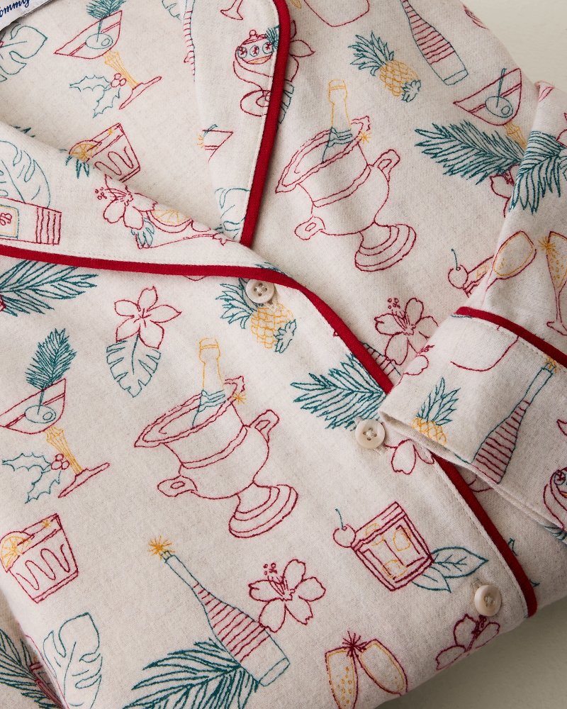 Women's Holiday Drinks Matching Flannel Pajama Set
