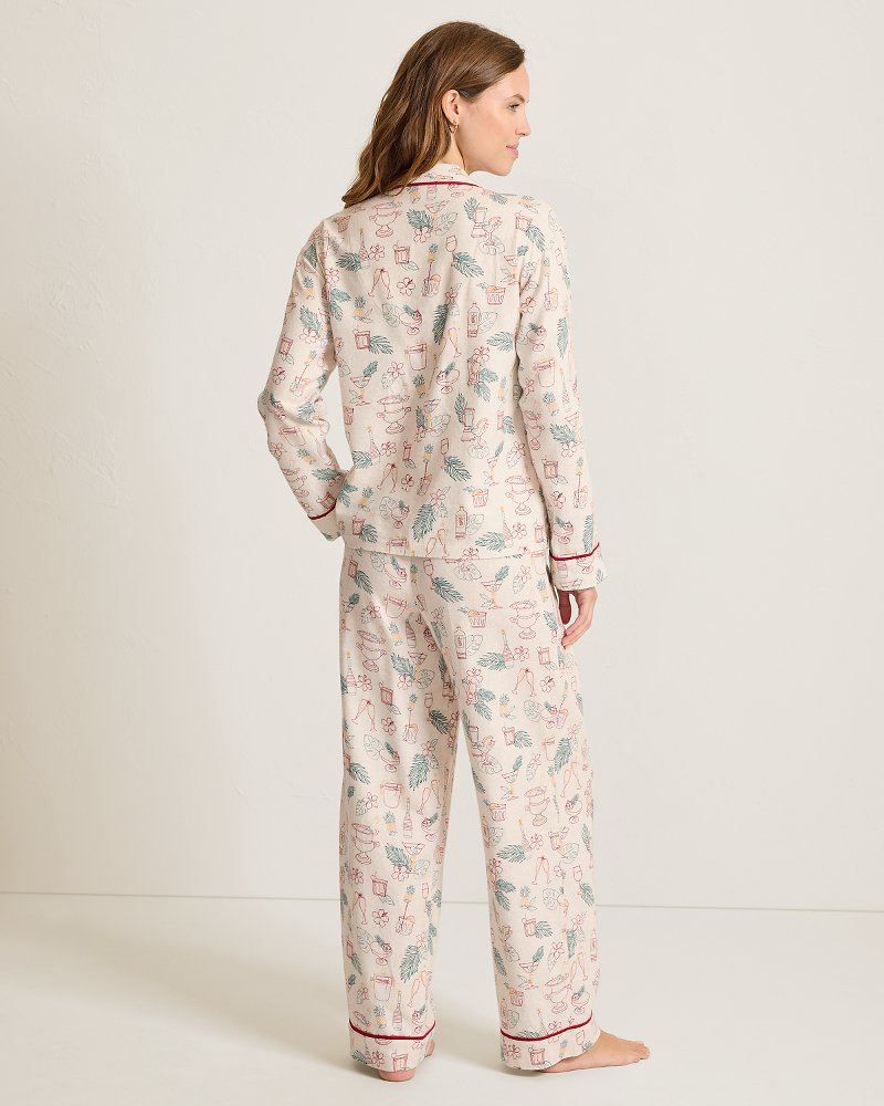 Women's Holiday Drinks Matching Flannel Pajama Set