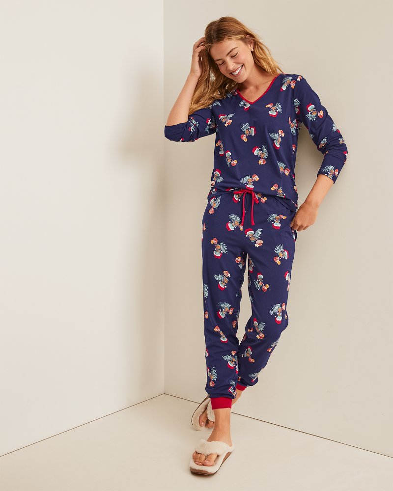 Women's Pineapple Santa Matching Pajama Set