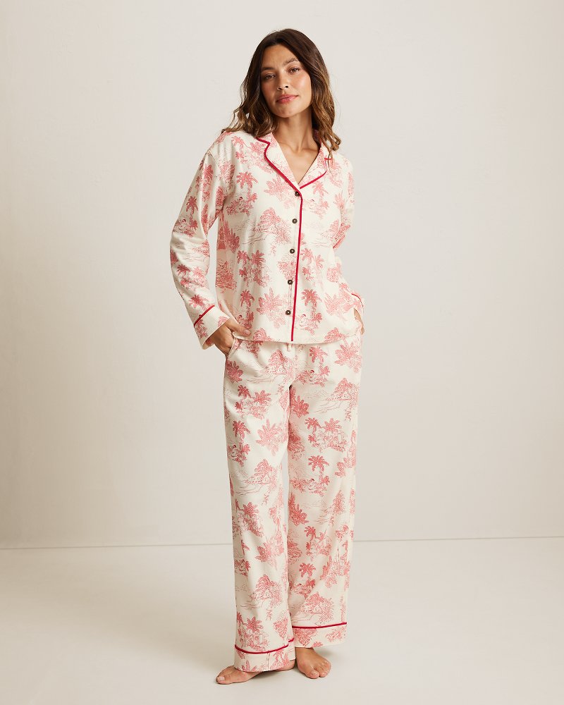 Women's Toile Holiday Flannel Family Pajama Set