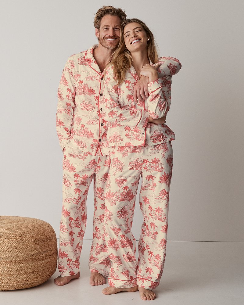 Women's Toile Holiday Flannel Family Pajama Set