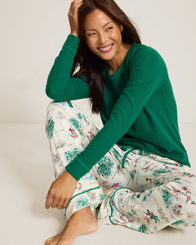 Women's 12 Days of Paradise Long-Sleeve Top & Pants Family Pajama Set