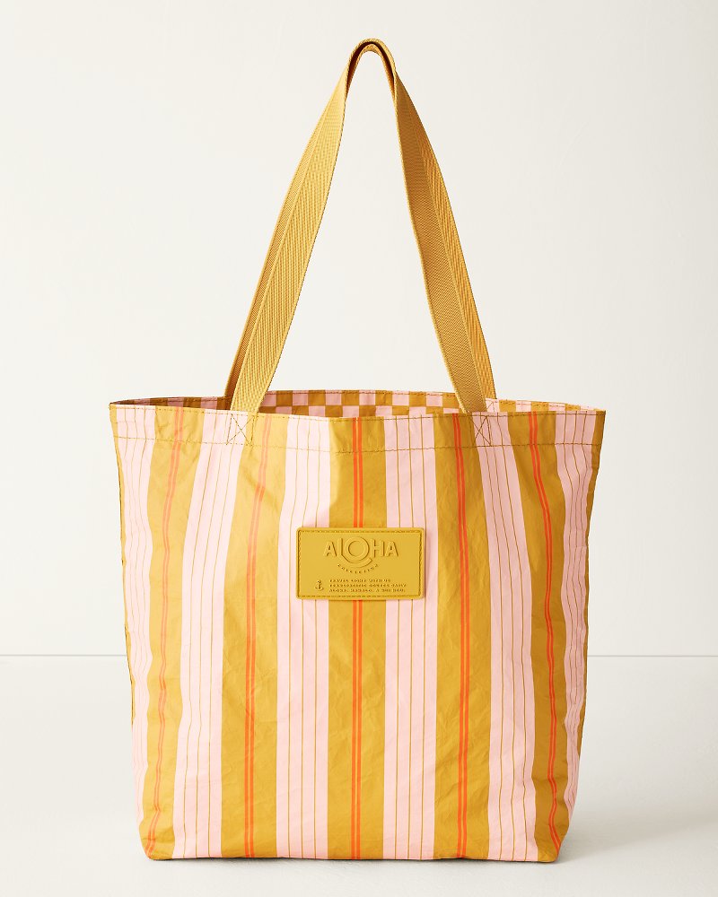Aloha Collection Market Stripe Reversible Tote