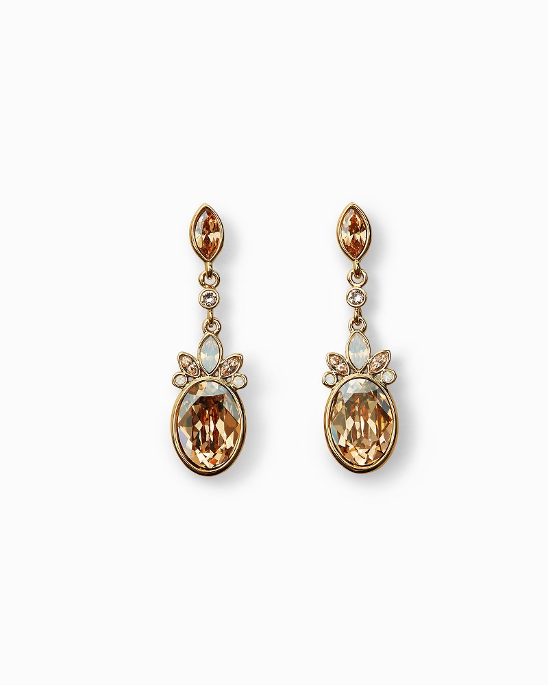 Gleaming Pineapple Drop Earrings With Swarovski® Crystals