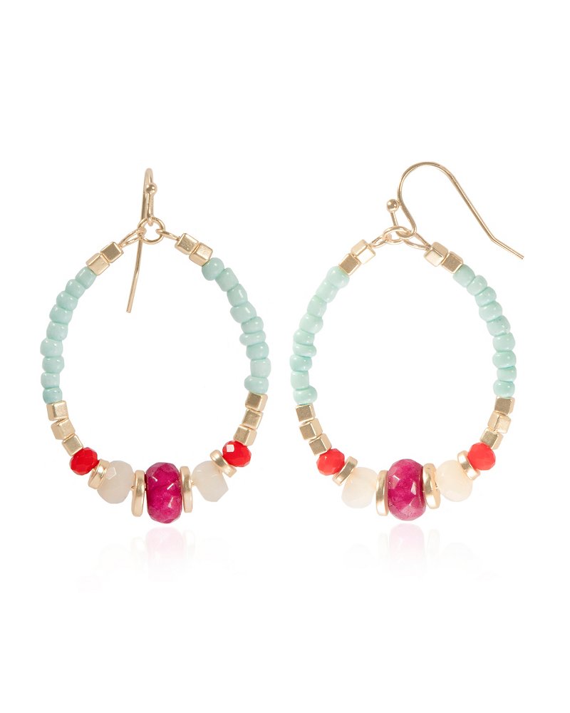 Samudra Bead Hoop Earrings
