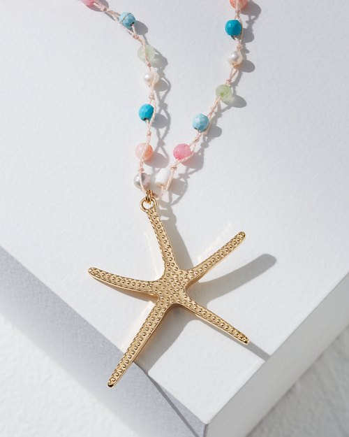 Starfish Pendant With Color Beads