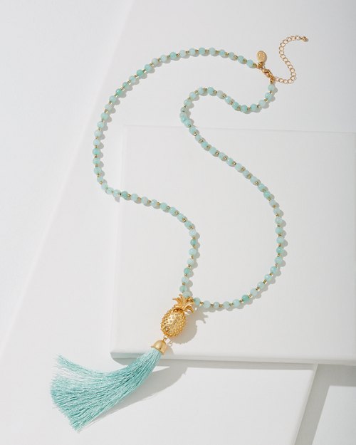 Coined in Paradise Pineapple Tassel Necklace