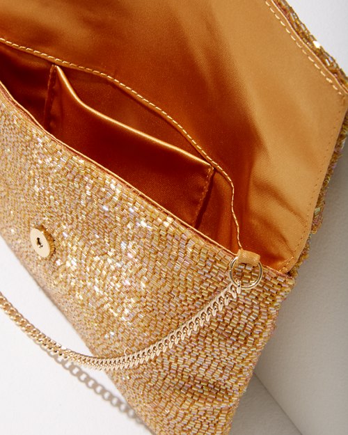 Beaded Clutch With Strap