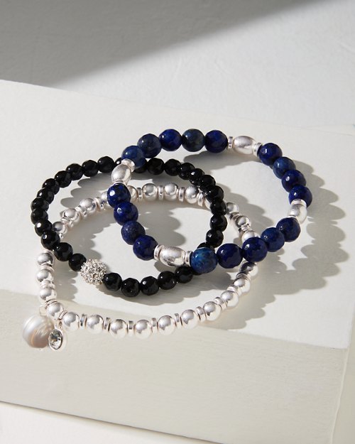 Ocean Escape Three-Strand Bracelet with Pearl